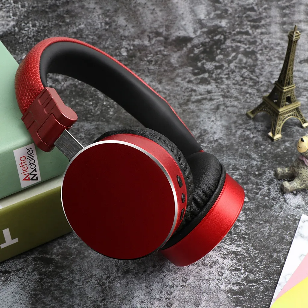RD Kingdanda Беспроводные Проводные Наушники Bluetooth 5,0, накладные стерео наушники, повязка на голову, гарнитура, портативные регулируемые наушники - Цвет: RD