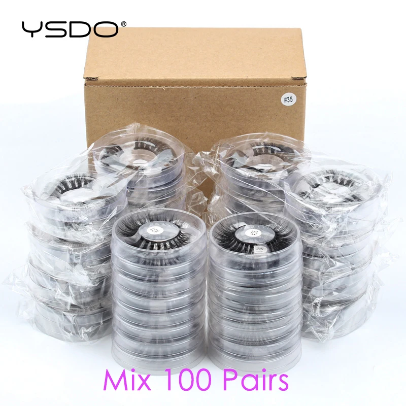 Ресницы норковые YSDO 20/30/40/50/100 пар оптом натуральные накладные ресницы длинные 3D