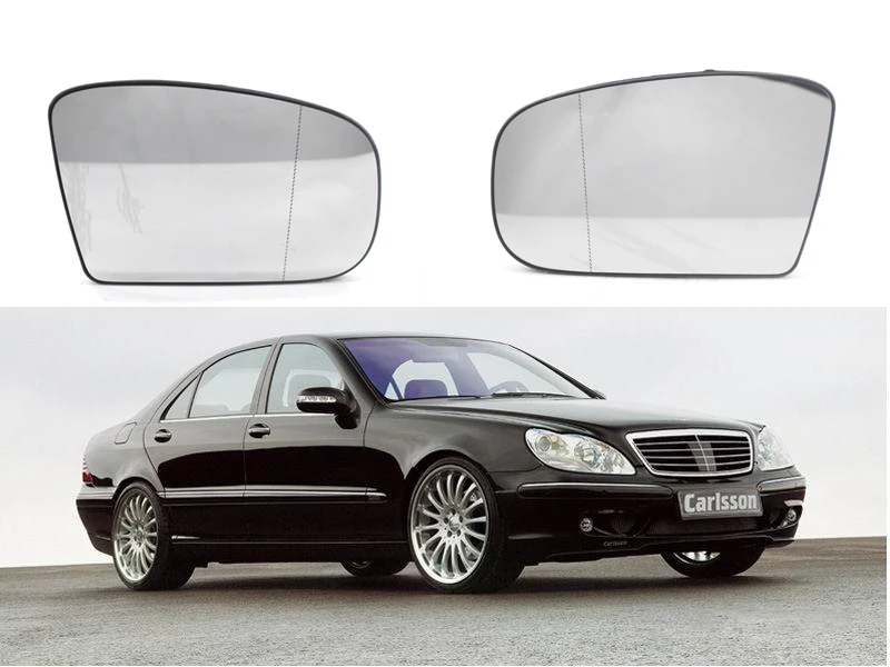 For Mercedes Benz S Class W2 1998 1999 00 01 02 White Glass Car Left Right Side Heated Rear View Mirror Glass Mirror Covers Aliexpress