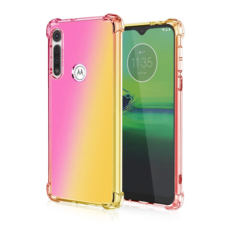 Силиконовый мягкий чехол с градиентом для Motorola Moto G8 Play G8 Plus ONE MACRO E6 Play E6 Plus, противоударный чехол на заднюю панель, защитный чехол