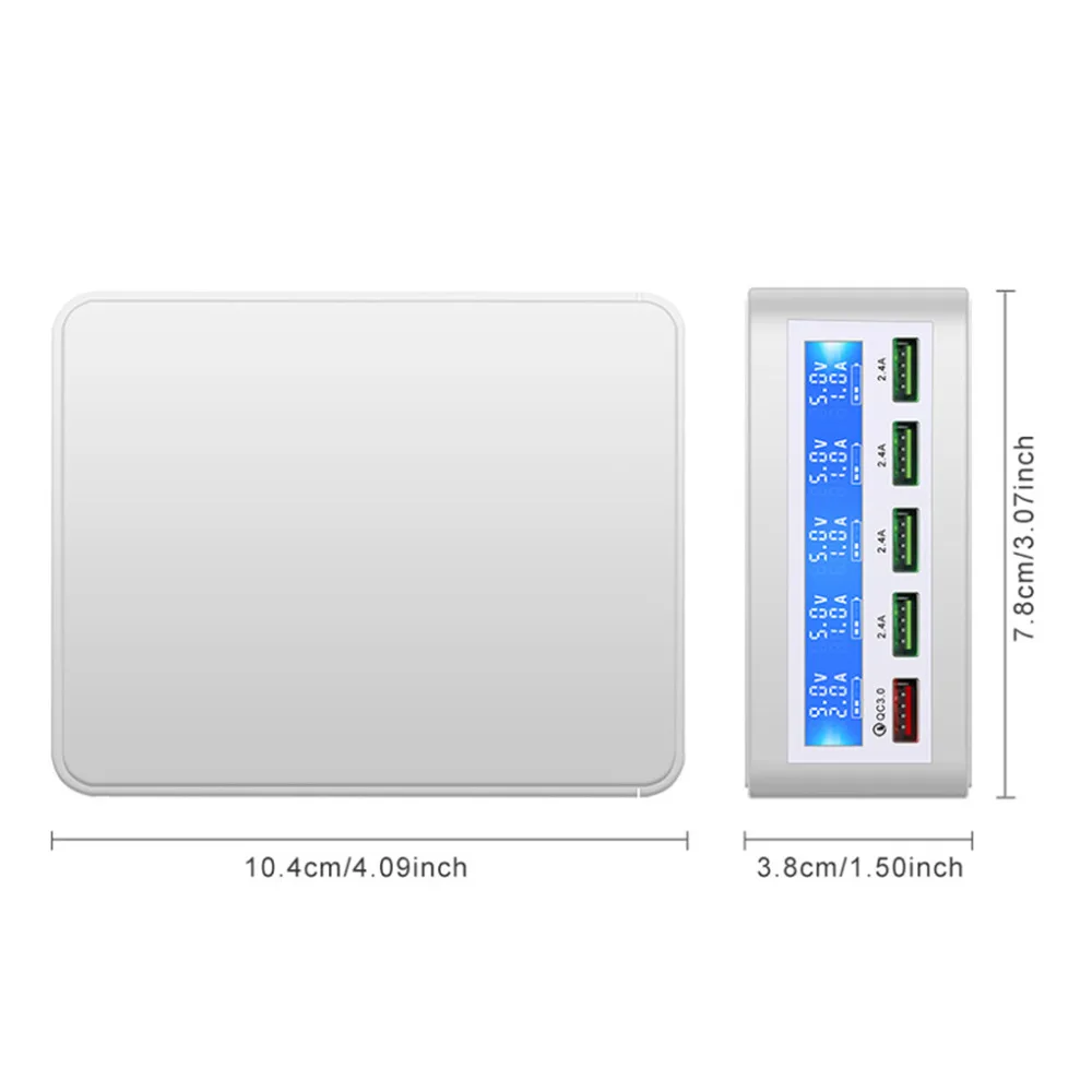 QC 3,0 Быстрая зарядка 5 портов Usb lcd дисплей Каррегадор мульти телефон быстрое зарядное устройство для Iphone Xiaomi
