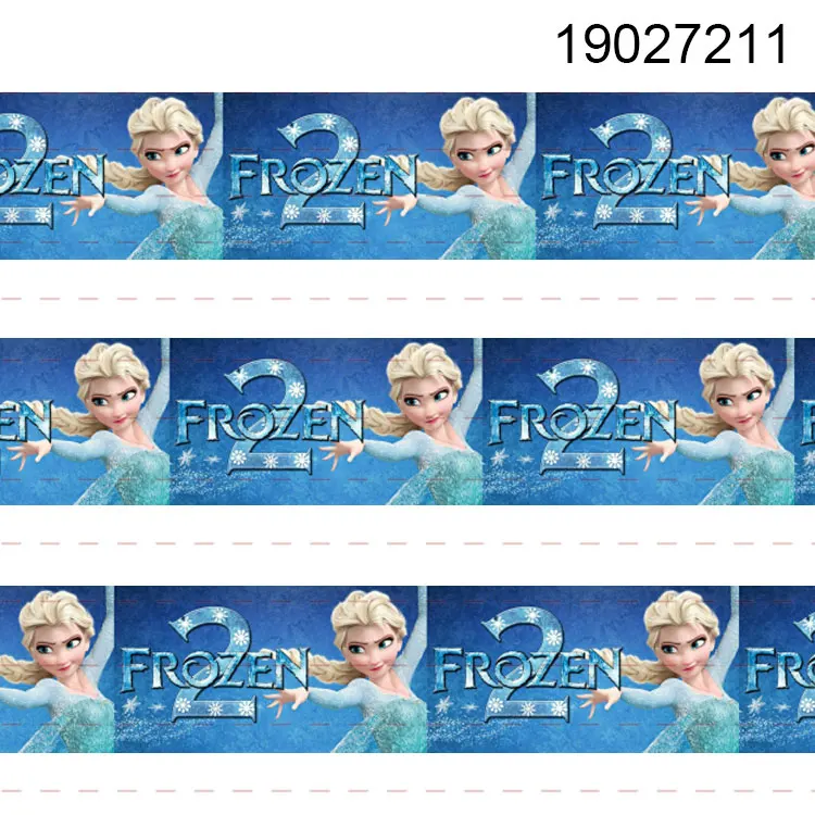 Winsome 50 Yards 16mm-75mm Lovely Ice Princess Cartoon Pattern Colorful Printed Grosgrain,FOE Ribbon - Цвет: 19027211