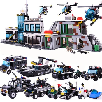 

GuDi Compatible SWAT Police Station Armored Vehicles Blocks Building Boys Children Toys Figures Truck Car Bricks Motor