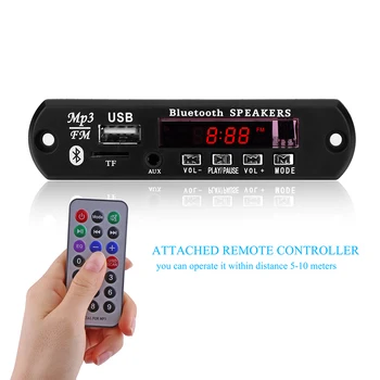 

DC 5V 12V Automobile Car Bluetooth MP3 WMA USB/SD/FM/AUX Decoder Board Plate Audio Module Color screen Car MP3 Speaker