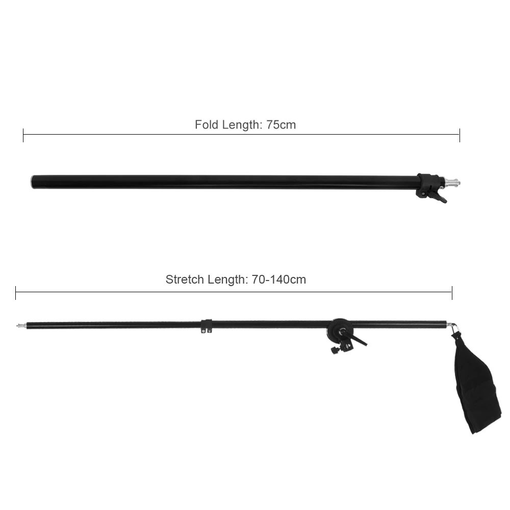 Studio Photo Telescopic Boom Arm Top Light w/ Sandbag for Speedlite / Mini Flash Strobe 75-140cm / 30"-55"