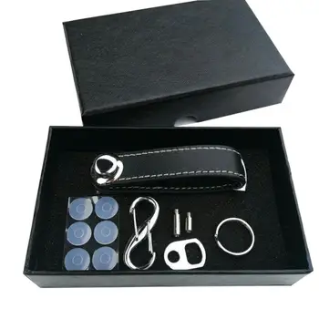 

Smart Key Organizer Keychain Real Leather Compact Key Holder Secure Locking Mechanism Pocket Key Chain Stainless Steel