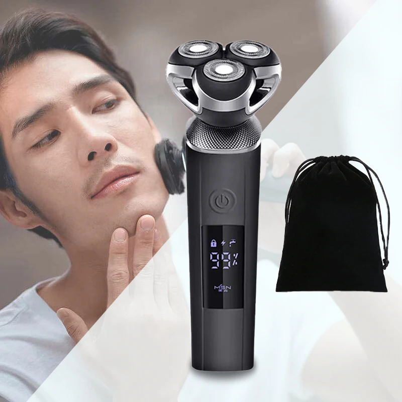 MSN Electric shaver men beard trimmer wet and dry beard trimmer rechargeable and washable 3D head 8W high power xioami