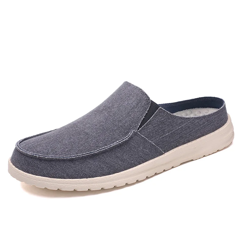 A las nueve en punto primavera nuevos hombres de mulas Super luz Casual zapatos transpirables para hombres no-de cuero Hombre pisos mitad zapatillas de gran tamaño