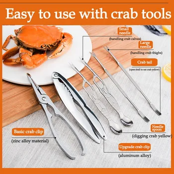 

Seafood Tool Sets Crab Lobster Crackers Picks Spoons Set Stainless Steel Crab Peel Shrimp Tool Clamp Pliers Clip Pick Kits