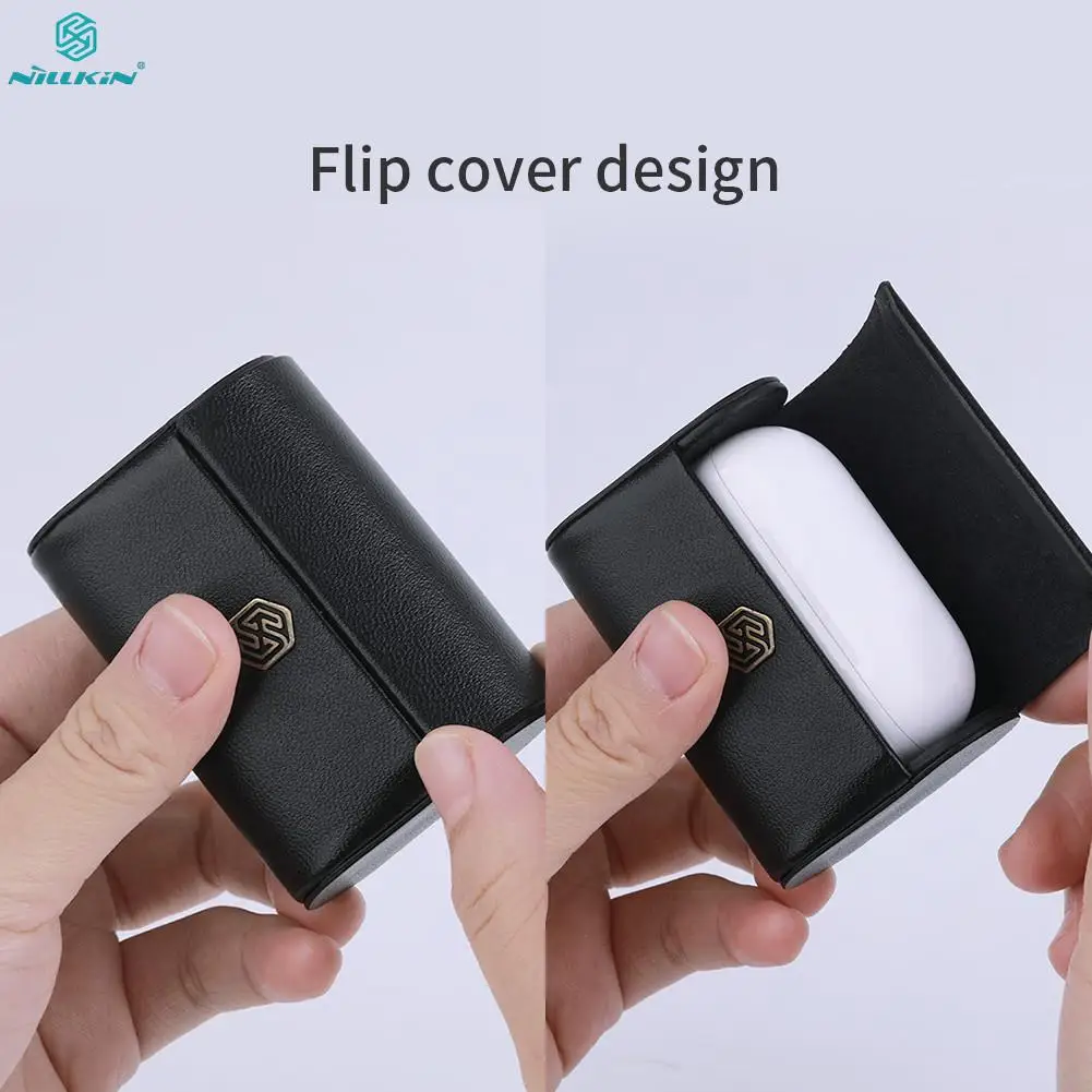 Nillkin PU Leather For AirPods Pro Protective case Soft Fiber Inside Magnetic Anti Scratch Flip Cover QI Wireless Charging | Электроника