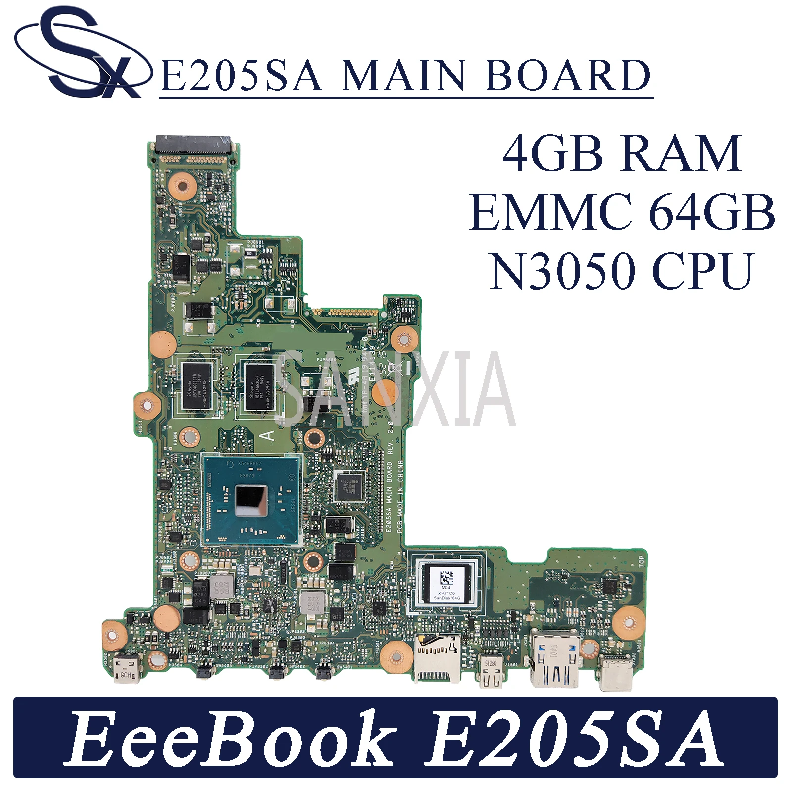 Материнская плата KEFU E205SA для ноутбука ASUS EeeBook оригинальная материнская 4 ГБ