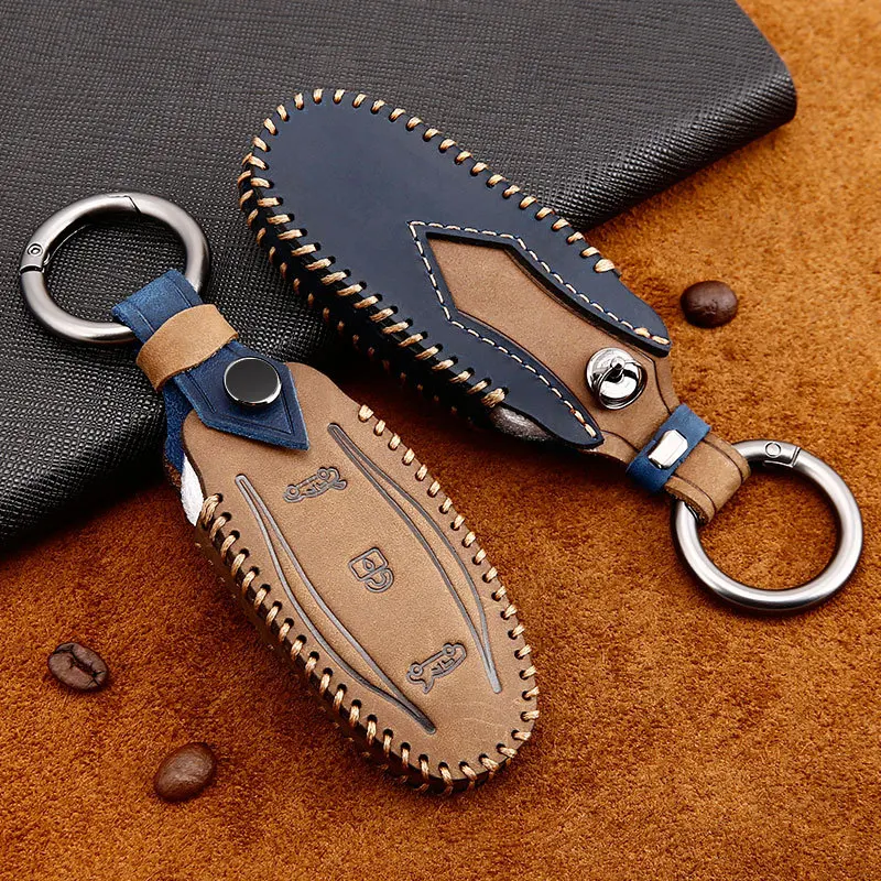 

Car Key Cover for Tesla Model3 /MODEL S/ MODEL X First Layer Cowhide Special Car Key Case Decoration Protection Accessories
