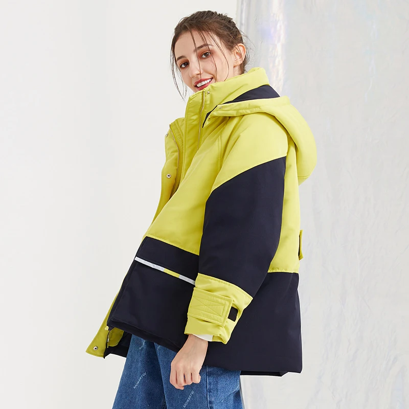 Wreeima короткие свободные рабочие парки Зимний женский с капюшоном хлопок Outrwear большой размер толстое теплое пальто женский пуховик хлопковая куртка