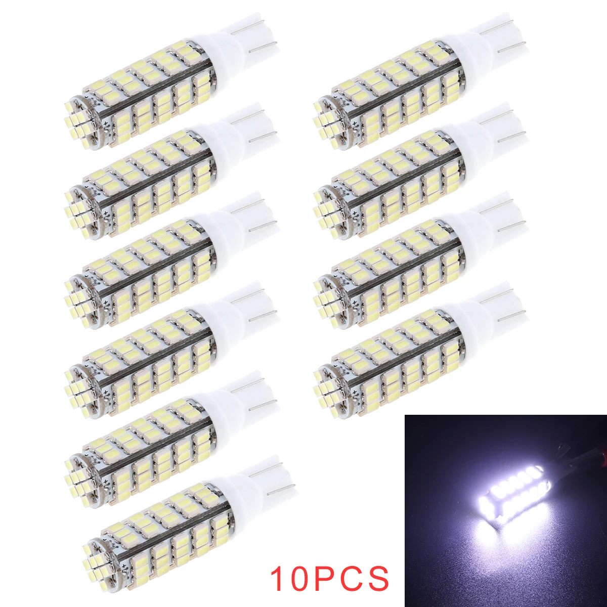 

10pcs T10 68-SMD Led Bulbs Super Bright White T10 68-SMD LED W5W 194 906 168 Reverse Backup Light Bulbs for Cars Vehicles Autos