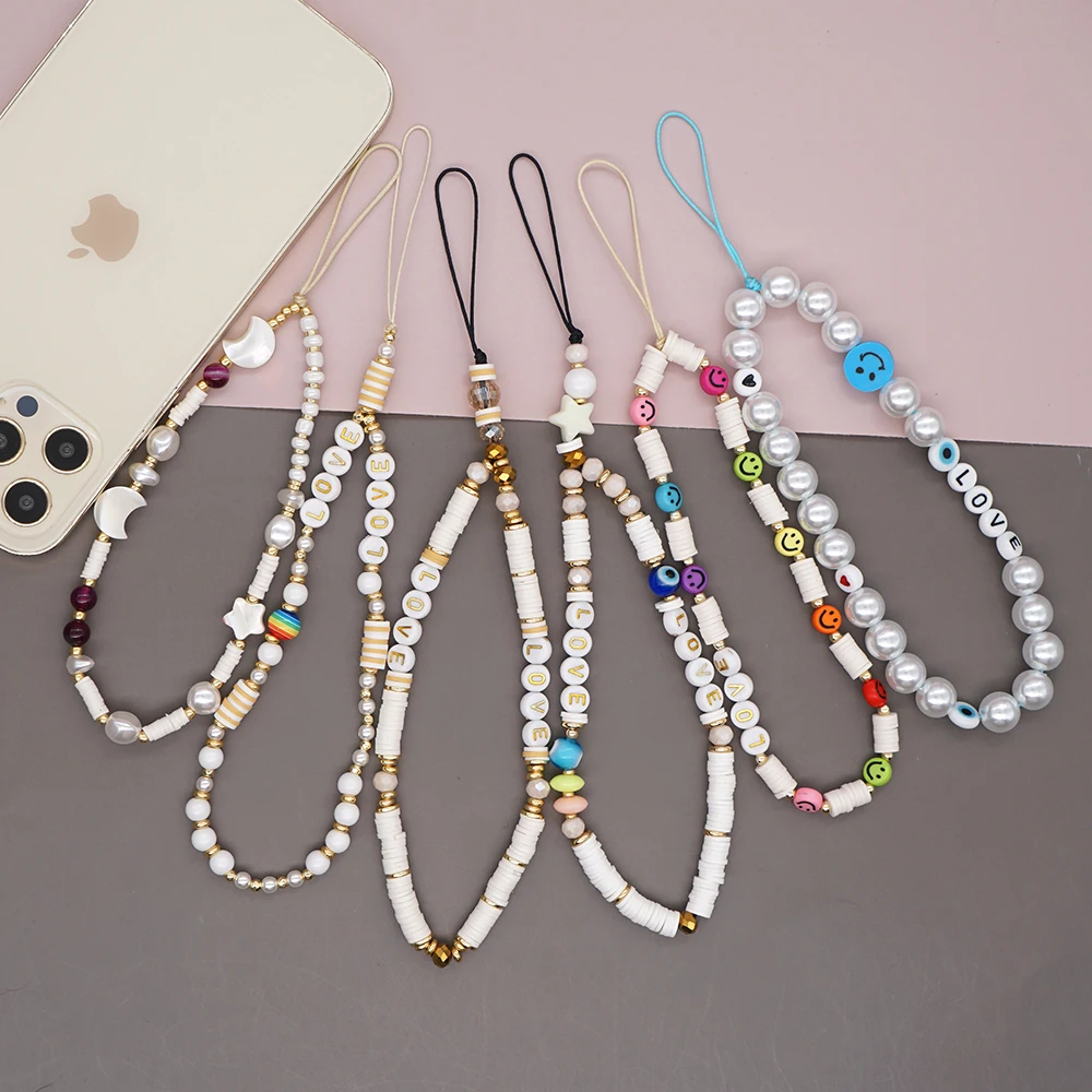 Mobile Phone Beads Chain Polymer Cord Accessories Pearl Telephone Jewelry Beads Aliexpress