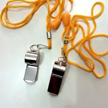 Металлический Свисток из нержавеющей стали свисток для спорта на открытом воздухе со шнурком свисток для детей