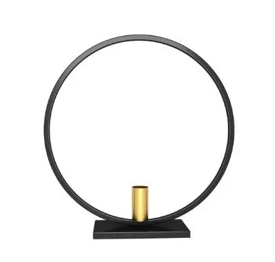 3 цвета в скандинавском стиле, железный художественный геометрический подсвечник, чайный светильник, крепящийся на подставке, металлические подсвечники, украшения для дома, ремесла - Цвет: Black Gold L