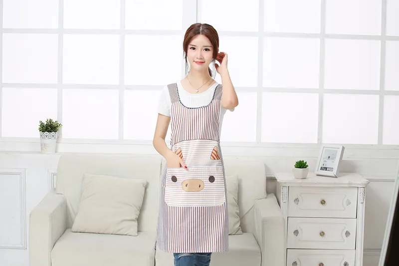 Korean-style Sleeveless Piggy Apron Strap H Type I-shaped Back Apron Fashion Household Kitchen Pure Cotton Apron Wholesale