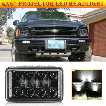 

12V-24V 4x6 Inch 6000K LED Headlight Projector Beam DRL For Chevrolet S10 1995 1996 1997 Waterproof Accessories Universal