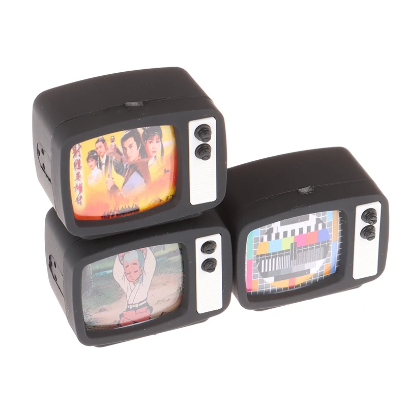 

New 1Pcs 1:12 Scale Dollhouse Miniature Flat Screen TV Television With Picture Doll House Furniture Accessories Toy