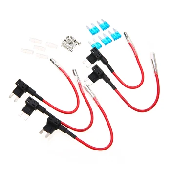 

5pcs/set Car Add A Circuit Fuse Standard Mini/Small/Medium Blade Fuse Boxe Holder ACS ATO ATC Piggy Back Fuses Tap