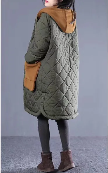 

2018 Origional Women's Large Size Autumn & Winter New Style Mid-length Cotton Overcoat Women's Loose-Fit Slimming Fashion