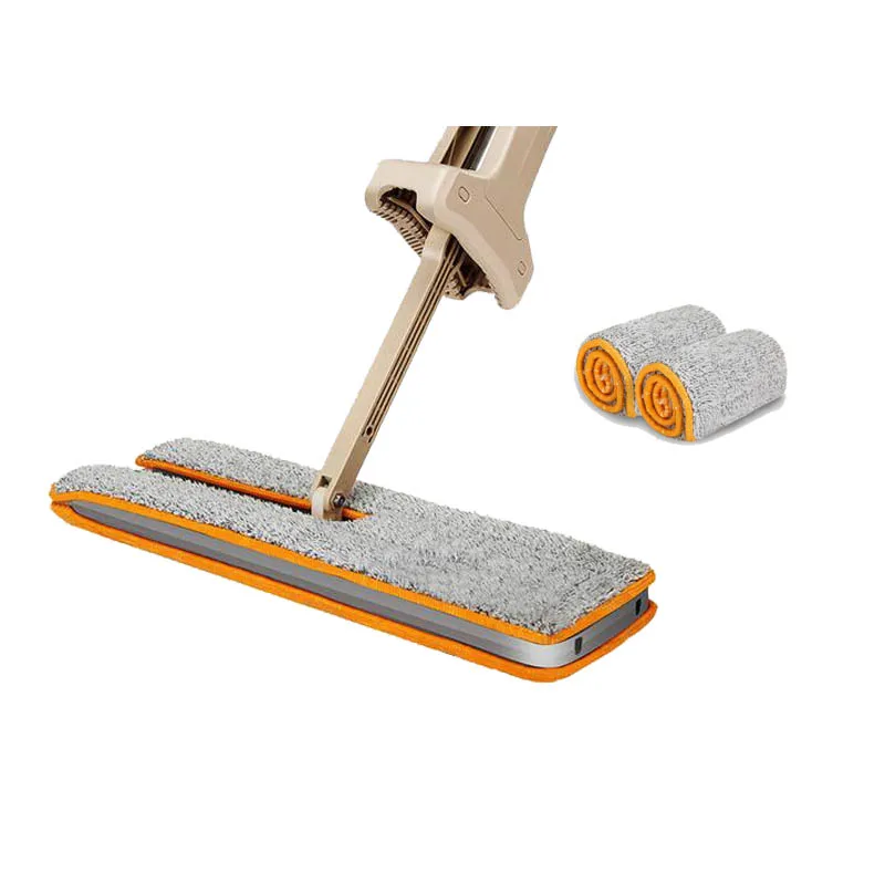 Mop with 1 set towel Самоотжимающаяся двухсторонняя Волшебная плоская Швабра ручной толкающий свитер твердый пол ленивый вассура Телескопический Удобный Чистый инструмент - Цвет: Mop with 1 set towel