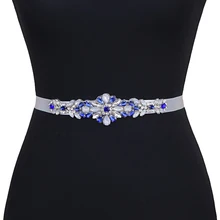 Royal Blue Rhinestone Belt Wedding Bridal Belt Jeweled Belt Sparkle Belt Bridal Sashes Wedding Dress Belts Wedding Dress Belt