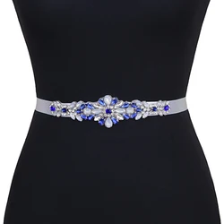 Royal Blue Rhinestone Belt Wedding Bridal Belt Jeweled Belt Sparkle Belt Bridal Sashes Wedding Dress Belts Wedding Dress Belt