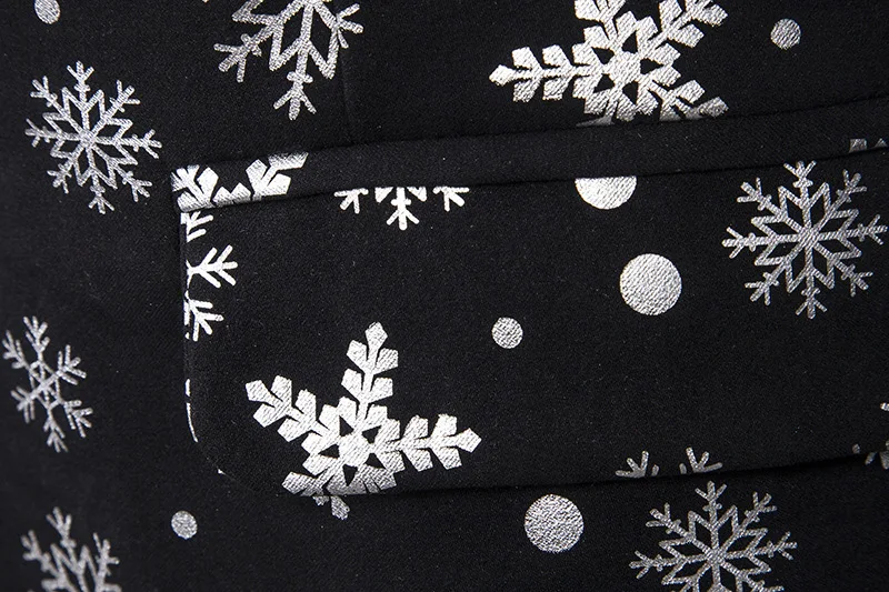 Рождественский Мужской Блейзер бронзового цвета со снежинками, Мужской однобортный пиджак на двух пуговицах, новогодние вечерние мужские блейзеры