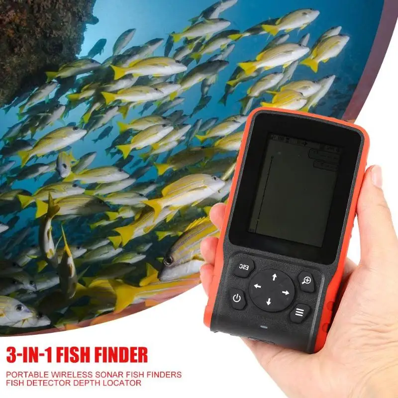 

Hot Sale Fish Finder Wear-resistant Echo Sounder Detector Waterproof Sonar Sensor Fish Finders 3 in 1 LCD Fishfinder