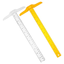 2 Pcs Academic T-Ruler Transparent Measuring Straight Ruler Drawing Supplies