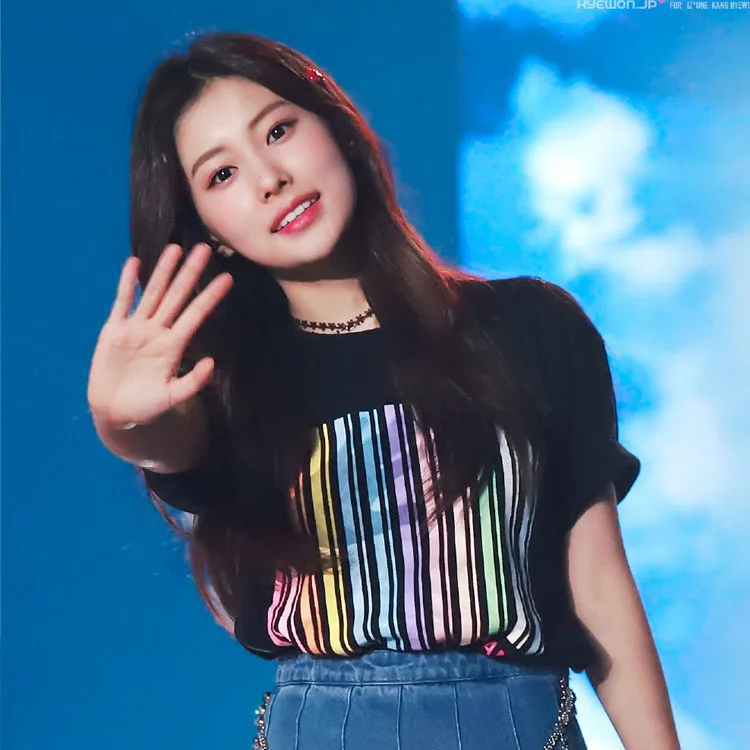 Новая корейская мода Kpop Izone футболка с японским принтом глаз на концерте унисекс