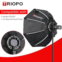 Восьмиугольный зонт-софтбокс TRIOPO 65 см kx65см софтбокс для Godox AD200 V1 Speedlite Flash светильник аксессуары для фотостудии Восьмиугольный зонт-софтбокс TRIOPO 65 см kx65см софтбокс для Godox AD200 V1 Speedlite Flash светильник аксессуары для фотостудии