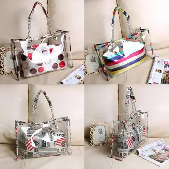 

New Women's Summer Jelly Candy Clear Transparent Handbag Tote Shoulder Bag