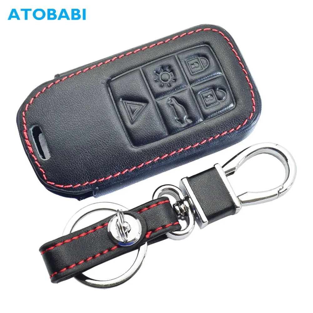Leder Auto Schlüssel Abdeckung Für Volvo XC70 XC60 V70 V60 S80 S60 V40 Keychain Halter Smart Keyless Fernbedienung Anhänger protector Cases