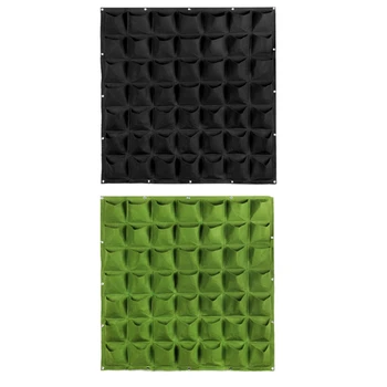 

49 Pockets Wall Hanging Planting Bags Green Plant Grow Planter Vertical Garden Living Bag Garden Supplies Container