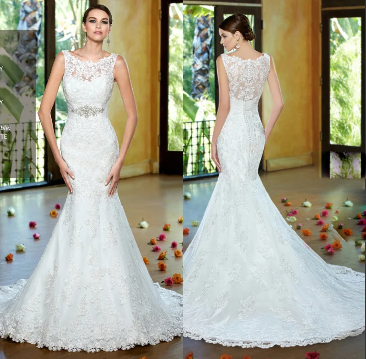 ^*Best Offers Delicate Mouwloze Mermaid Hals Applicaties Trouwjurken 2020 Floor Lengte Lange Hollow Terug Bruidsjurk Trouwjurk ^*Best Offers Delicate Mouwloze Mermaid Hals Applicaties Trouwjurken 2020 Floor Lengte Lange Hollow Terug Bruidsjurk Trouwjurk