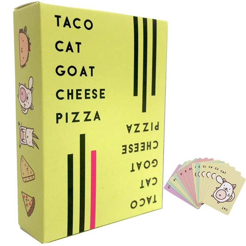 

English Game Card Taco Cat Goat Cheese Pizza Party Family Fun Playing Board Game