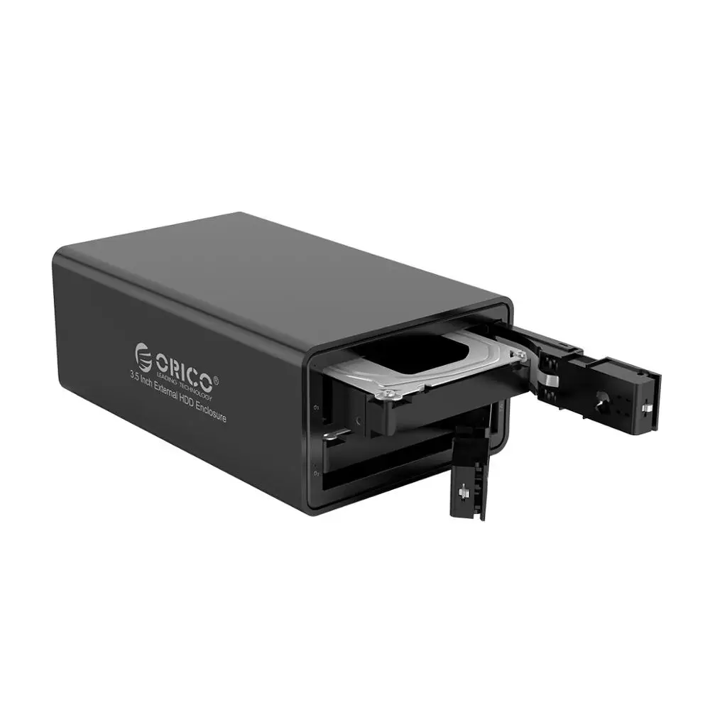 Док-станция ORICO 3,5 ''HDD с 2 отсеками, поддержка 32 ТБ, алюминиевый корпус USB3.0 для SATA HDD 78 Вт, внешний адаптер питания, чехол для HDD