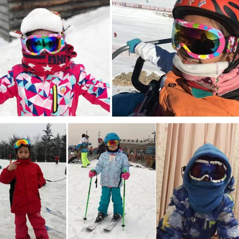 Детские лыжные очки, двойные противотуманные очки для мальчиков и девочек, большие сферические очки для близорукости, лыжные очки, походные защитные очки для занятий спортом на улице