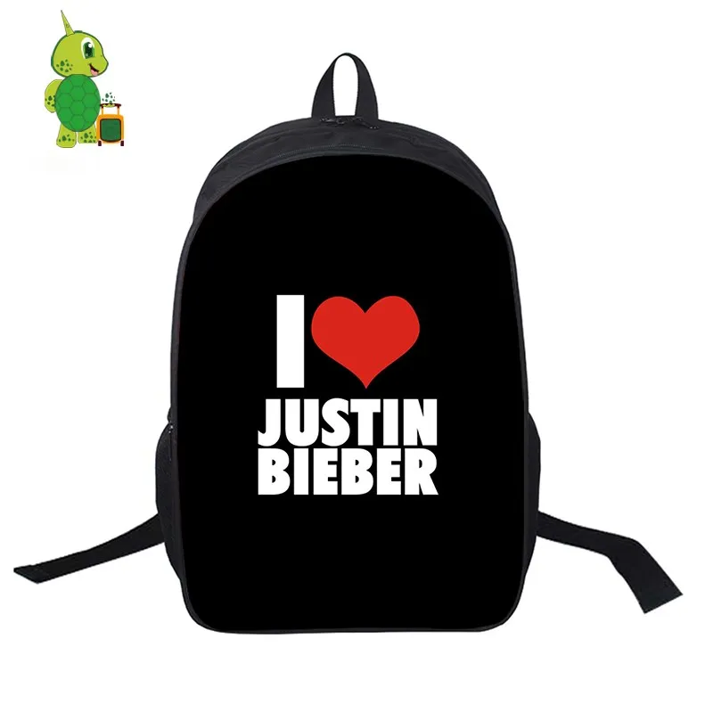 I Love Justin Bieber School Bags Women Men Daily Backpack Laptop