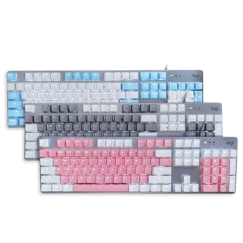

E-sports games K845 backlit mechanical keyboard cable computer typing, boys and girls lovely pink web celebrity PBT, key cap