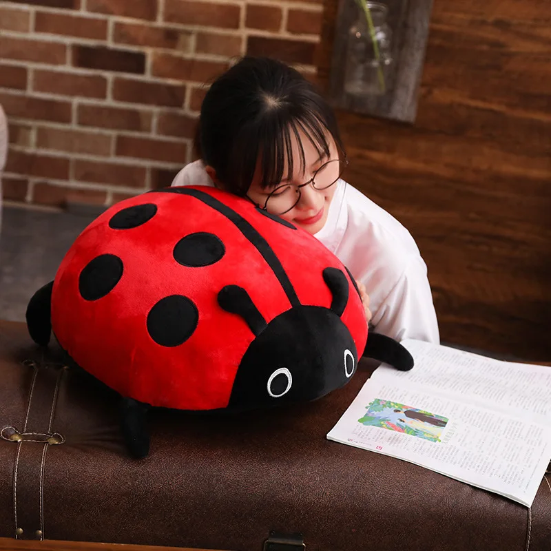 

Cute Ladybug Plush Toy Soft Creative Ladybird Insect Hold Doll Pillow Cushion Novelty Children Birthday Gifts