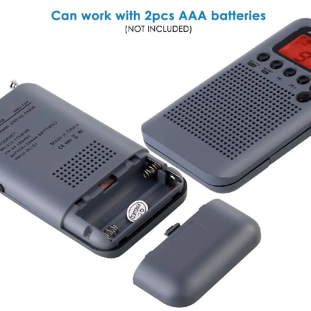 Portable AM FM 3 5mm Headphone Jack For Camping Two Band Radio with Alarm Clock Sleep Timer Stereo Radio