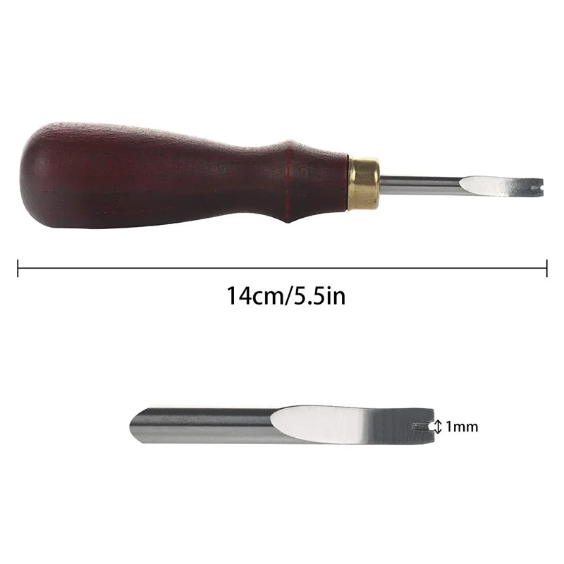 1.0mm LMDZ 1 шт. кожаный скашивающий режущий инструмент DIY Кожа ремесло край скашивающий нож с деревянной ручкой 0,8-1,5 мм - Цвет: 1.0mm
