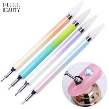 

1PC Dual Ended Nail Art Dotting Pen Professional Nail Polish Pencil Rhinestone Applicator DIY Dotter for Manicure Tool CH656-1