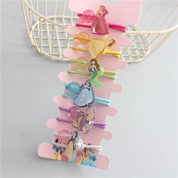 

6PCS Lovely New Six Princesses Kids Elastic Hair Bands Baby Headdress Children Hair Ropes Girls Hair Accessories