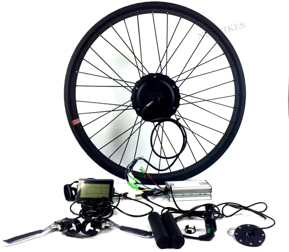 48V 750W 20*4,0 24*4,0 26*4,0 с толстыми покрышками комплект для переоборудования электрического велосипеда с батареей и ЖК-дисплей дисплей - Цвет: 24 4.0 rear wheel