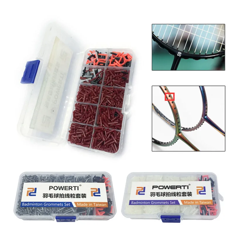

1500pcs / Box Nylon Badminton Racket Grommets Eyelets Bucket Stringing Tools Black White Red Gray For Badminton Sports